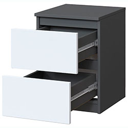 Фото Тумба нічна Брайт 2 ящ. Антрацит + Білий
