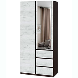 Фото Шафа Брайт 1000х520х2000 Венге + Дуб Крафт Білий