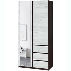 Фото Шафа Брайт 1000х520х2000 Венге + Дуб Крафт Білий