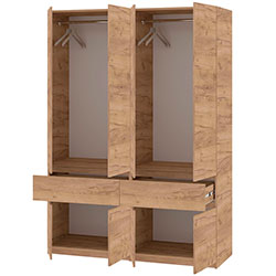 Фото Шафа Брайт 1600х520х2000 (800+800) Дуб Крафт Золотий