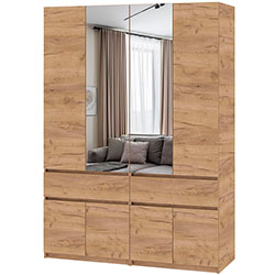 Фото Шафа Брайт 1600х520х2000 (800+800) Дуб Крафт Золотий