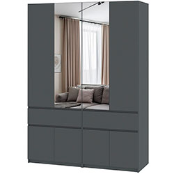 Фото Шафа Брайт 1600х520х2000 (800+800) Антрацит