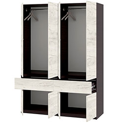 Фото Шафа Брайт 1600х520х2000 (800+800) Венге + Дуб Крафт Білий