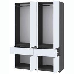 Фото Шафа Брайт 1600х520х2000 (800+800) Антрацит + Білий