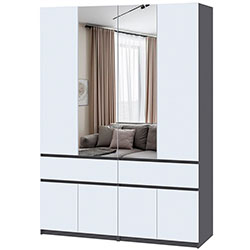 Фото Шафа Брайт 1600х520х2000 (800+800) Антрацит + Білий