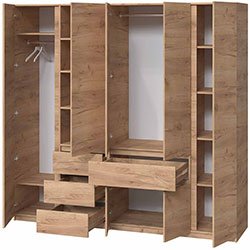 Фото Шафа Брайт 2221х520х2000 Дуб Крафт Золотий