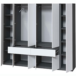 Фото Шафа Брайт 2442х520х2000 Антрацит + Білий