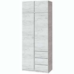 Шафа Брайт 1000х520х2400 Дуб Крафт Білий