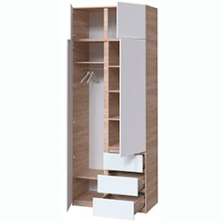 Фото Шафа Брайт 1000х520х2400 Дуб Сонома + Білий