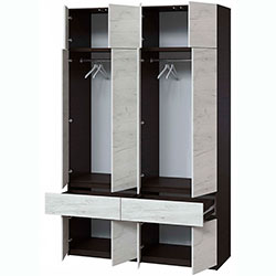 Фото Шафа Брайт 1600х520х2400 Венге + Дуб Крафт Білий