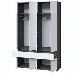 Фото Шафа Брайт 1600х520х2400 Антрацит + Білий