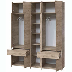 Фото Шафа Брайт 2021х520х2400 Дуб Крафт Сірий