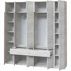 Фото Шафа Брайт 2442х520х2400 Дуб Крафт Білий