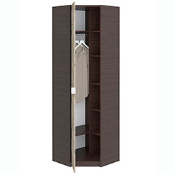 Фото Шафа кутова Тетріс 620х620х2000h Венге + Дуб Крафт Сірий