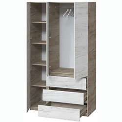 Фото Шафа Брайт 1200х520х2000 Дуб Крафт Сірий + Дуб Крафт Білий