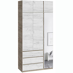 Фото Шафа Брайт 1200х520х2000 Дуб Крафт Сірий + Дуб Крафт Білий