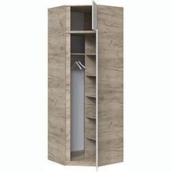 Фото Шафа кутова Брайт 850 Дуб Крафт Сірий + Дуб Крафт Білий