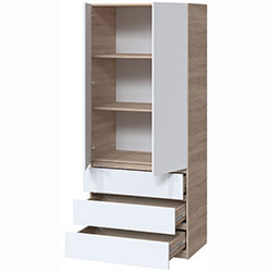 Фото Шафа Брайт 900х520х2000 з полицями Дуб Сонома + Білий