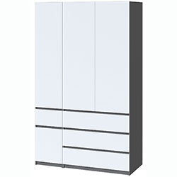 Шафа Брайт 1300х520х2000 Антрацит + Білий