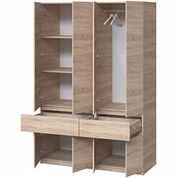 Фото Шафа Брайт 1400х520х2000 з полицями Дуб Сонома