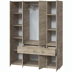 Фото Шафа Брайт 1621х520х2000 Дуб Крафт Сірий