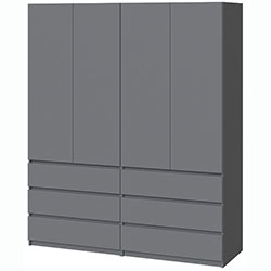 Шафа Брайт 1800х520х2000 (900+900) Антрацит
