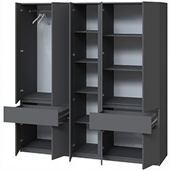 Фото Шафа Брайт 2021х520х2000 з полицями Антрацит