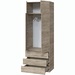 Фото Шафа Брайт 900х520х2400 Дуб Крафт Сірий