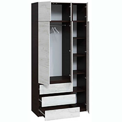 Фото Шафа Брайт 1200х520х2400 Венге + Дуб Крафт Білий