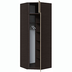 Фото Шафа кутова Брайт 850х850х2400 Венге + Дуб Крафт Сірий