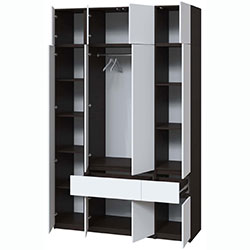 Фото Шафа Брайт 1621х520х2400 Венге + Білий