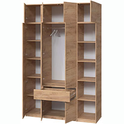 Фото Шафа Брайт 1621х520х2400 з відкритими полицями Дуб Крафт Золотий