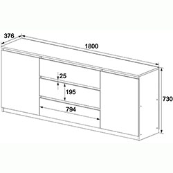 Фото Комод Брайт 1800 Антрацит + Білий