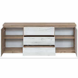 Фото Комод Брайт 1800 Дуб Крафт Сірий + Дуб Крафт Білий