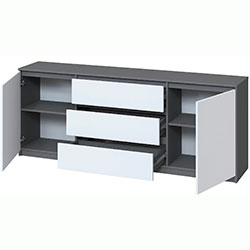 Фото Комод Брайт 1800 Антрацит + Білий