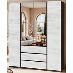 Шафа Брайт 1640х520х2000 Венге + Дуб Крафт Білий