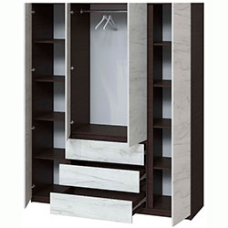 Фото Шафа Брайт 1640х520х2000 Венге + Дуб Крафт Білий