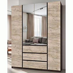 Шафа Брайт 1640х520х2000 Венге + Дуб Крафт Сірий