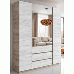 Шафа Брайт 1640х520х2000 Дуб Крафт Сірий + Дуб Крафт Білий