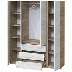 Фото Шафа Брайт 1640х520х2000 Дуб Крафт Сірий + Дуб Крафт Білий