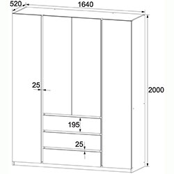Фото Шафа Брайт 1640х520х2000 Німфеа Альба