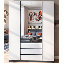 Шафа Брайт 1640х520х2000 Антрацит + Білий