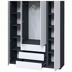 Фото Шафа Брайт 1640х520х2000 Антрацит + Білий