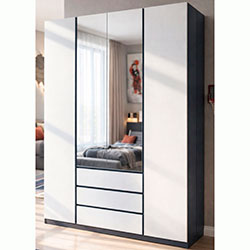 Фото Шафа Брайт 1640х520х2000 Антрацит + Білий