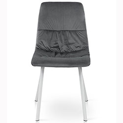 Фото Стілець Авері Grace Білий + Сірий велюр Bluvel-14