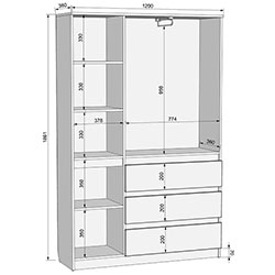 Фото Шафа розпашна Смузі 21-1200 Урбан Лайт + Білий