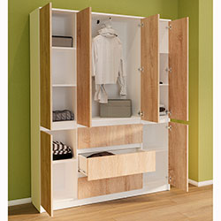 Фото Шафа розпашна Смузі 29-1400 Дуб Сонома + Білий