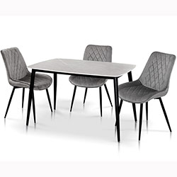 Фото Стіл обідній Кіпарис Grace Чорний + Мармур Сірий
