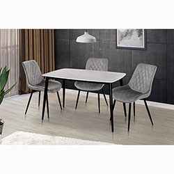 Фото Стіл обідній Кіпарис Grace Чорний + Мармур Сірий
