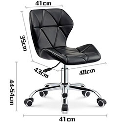 Фото Стілець комп’ютерний Роккі Office шкірзам Чорний